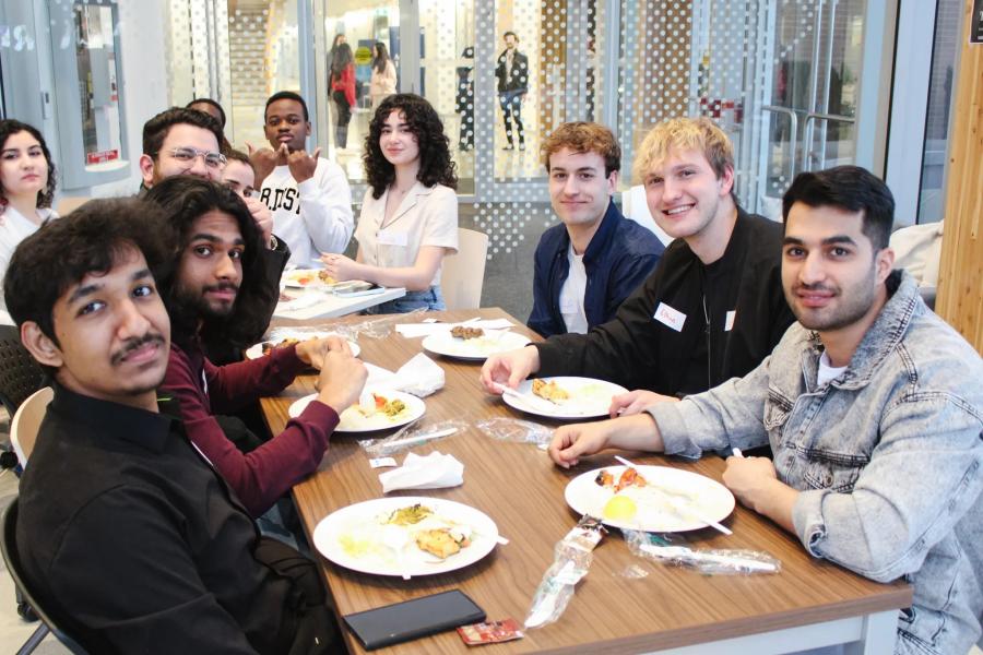 students taking a group photo