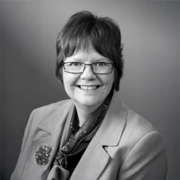 Loranne Brown in black and white headshot