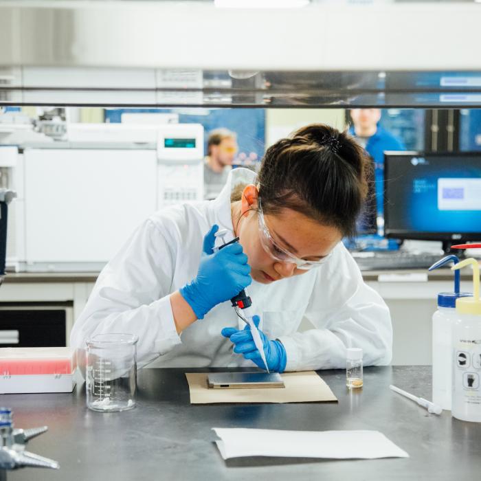 person working in lab