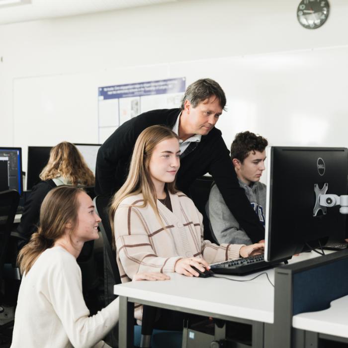 students learning in computer lab