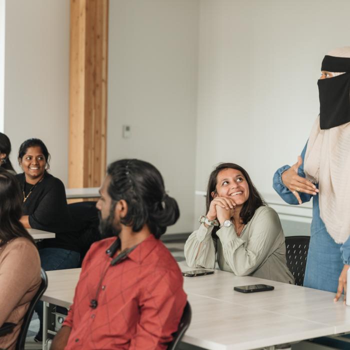 international students in classroom