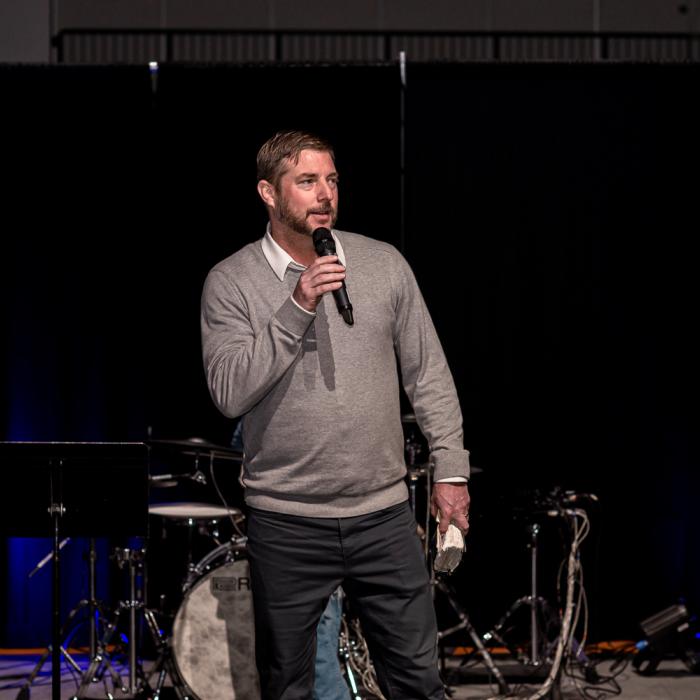chaplain preaching during chapel