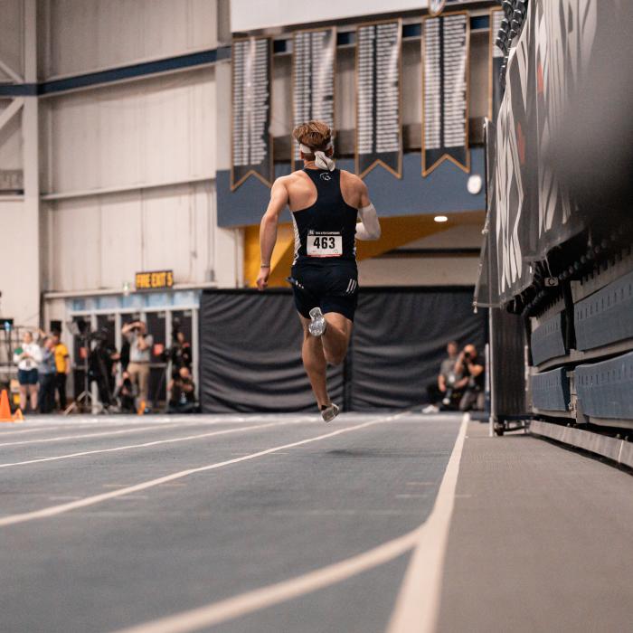 TWU athlete running a race