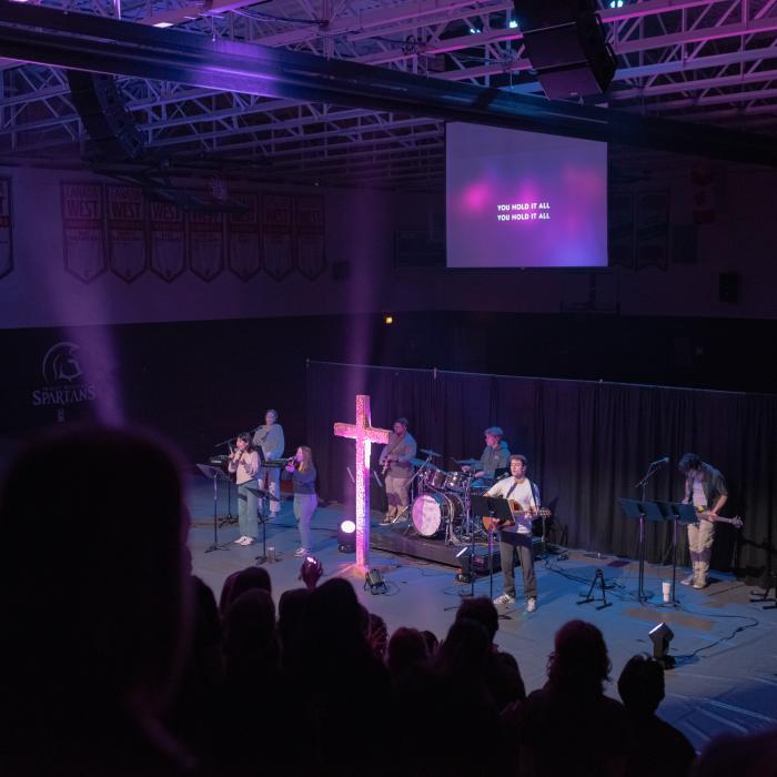 TWU students gathered for chapel and singing worship