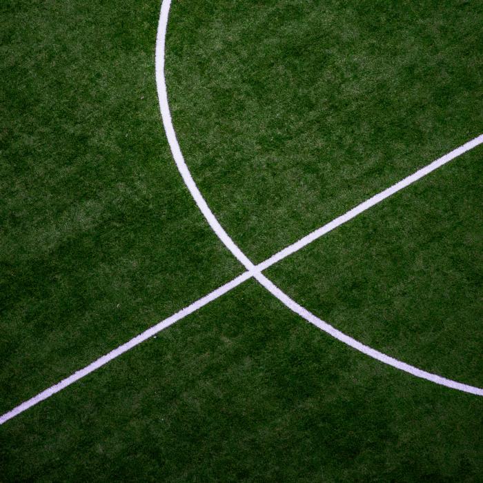 A photograph of part of a soccer field